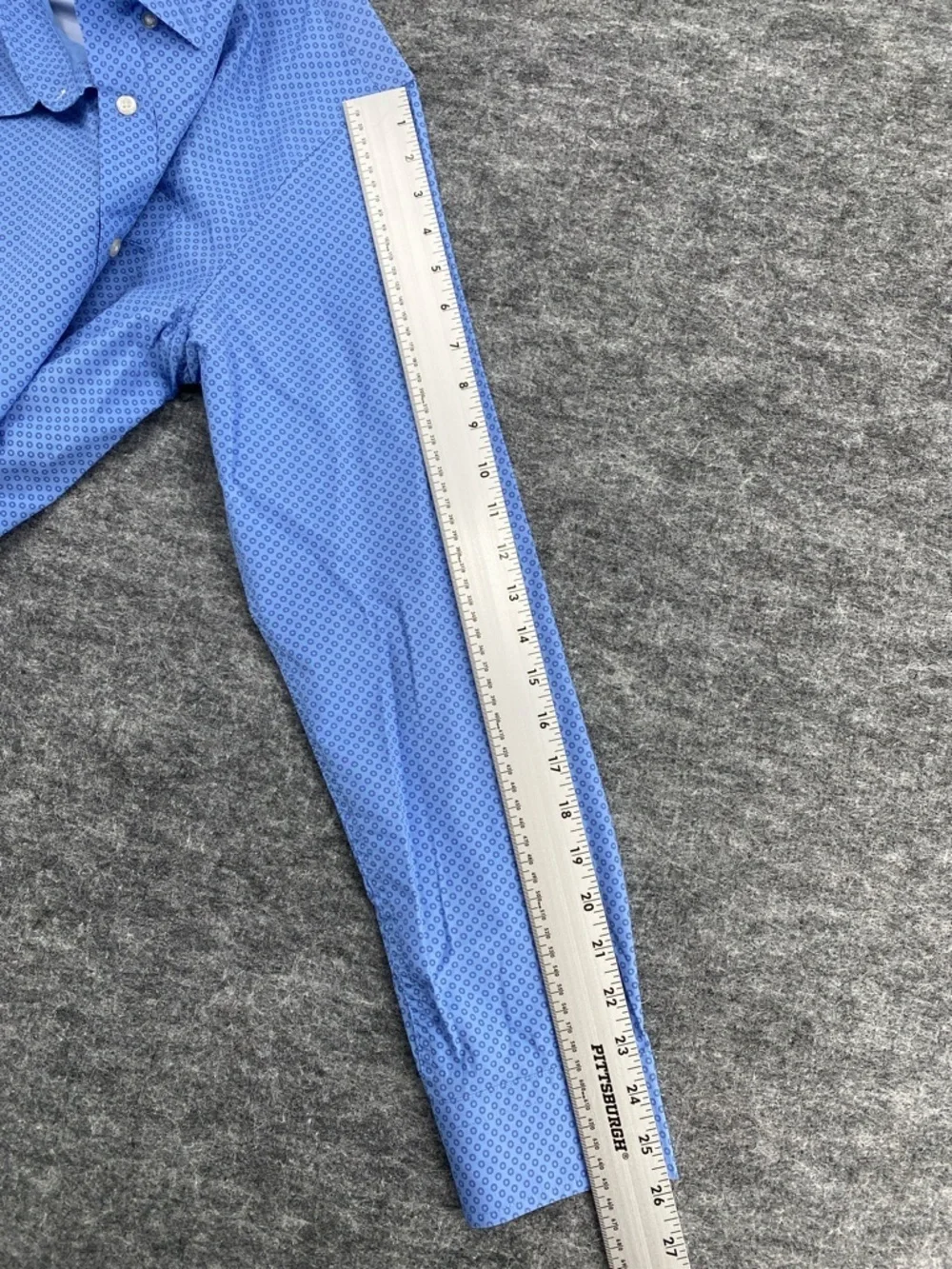 Banana Republic Luxe Poplin Blue Geometric Print Untucked Slim Fit Shirt M